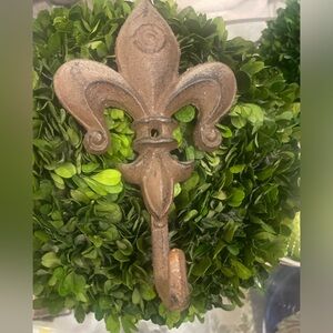 Rustic iron Fleur-de-Lis Wall Hook